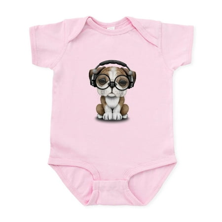 

CafePress - English Bulldog Puppy Dj Wearing Headphones And Gl - Baby Light Bodysuit Size Newborn - 24 Months