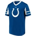 thumbnail image 2 of Men's Fanatics Shaquille Leonard Royal Indianapolis Colts Hashmark Player Name & Number V-Neck Top, 2 of 3