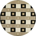thumbnail image 1 of Ahgly Company Indoor Round Contemporary Light French Beige Brown Checkered Area Rugs, 5' Round, 1 of 6