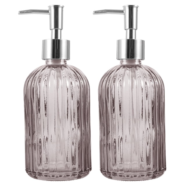 2 botellas dispensadoras de champú de vidrio con bomba para el hogar, botellas cosméticas