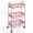 Pink, variant on edx 3 Tier Rolling Cart, Metal Utility Storage Cart with Lockable Wheels for Livingroom, Bathroom, Kitchen & Narrow Spaces,Green