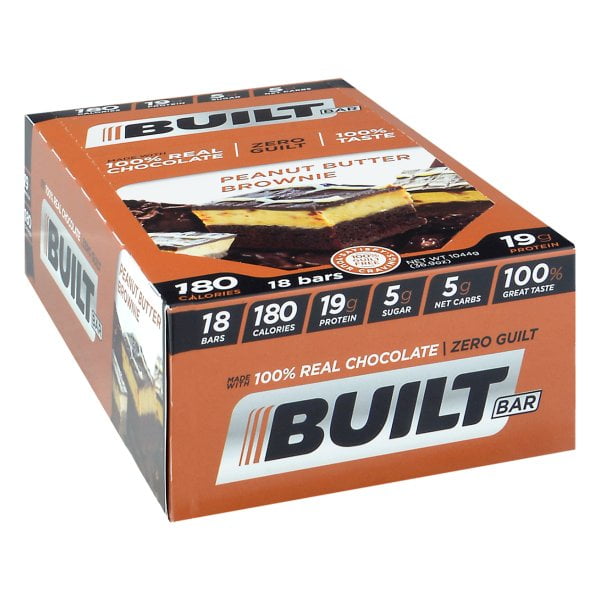 Built Bar 18 Pack Protein and Energy Bars 100 Real Chocolate High