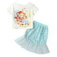 thumbnail image 1 of Girls' Mermaids T-Shirt Short Skirt 2-Piece Set Comfortable Breathable Clothes for Travel/Daily/Home, 1 of 5