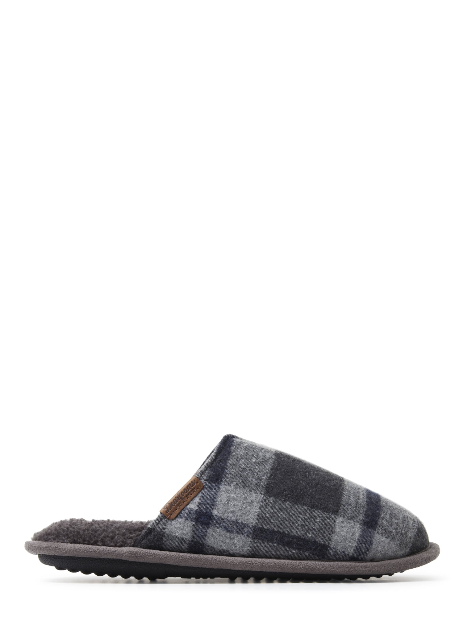 Dearfoams Cozy Comfort Men's Plaid Felt Scuff Slippers