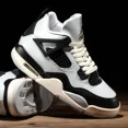 thumbnail image 2 of N I-K-E A i r-Jor-dan 4 Retro (GS) Shoes Pure Platinum Black FZ8585-070 Multi Size NEW, 2 of 6