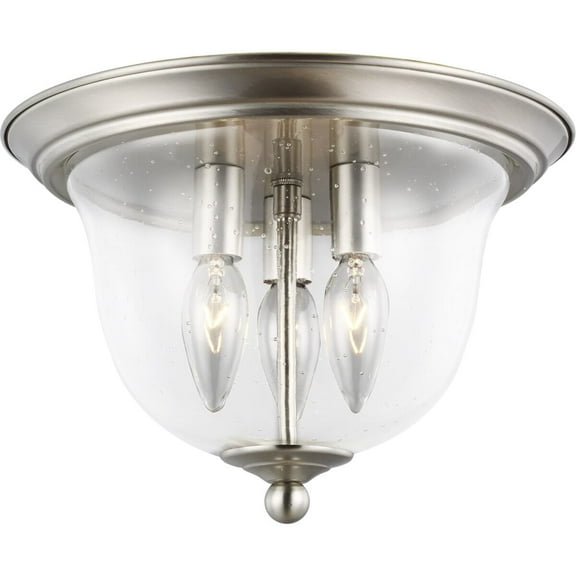 Open Box Generation Lighting Belton 3-Light Brushed Nickel Flush Mount