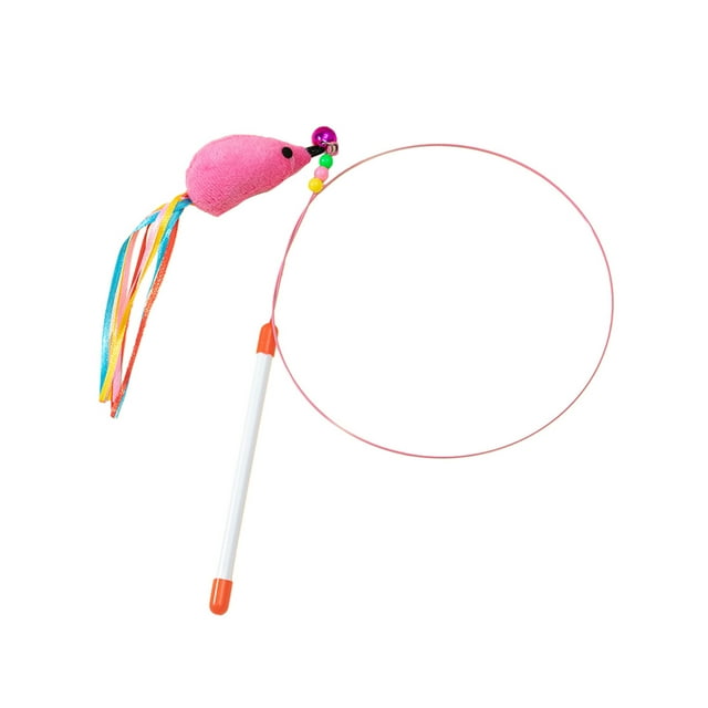 xiaxaixu Cat Teaser Toy, Feather Mouse Fish Anti-boring Wand Toy Interactive Toy with Bell