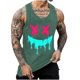 thumbnail image 1 of Camisetas de Tanque de los Hombres Tanque de los Hombres Incolor Gradiente de Impresión Cuello Redondo Correa Delgada Fuga Atrás Regular Casual Deportes Blusas de Tanque, 1 of 5