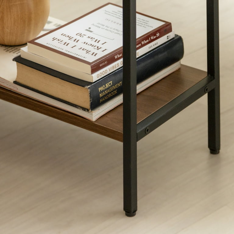 StorageWorks Flip Top Narrow End Table with Storage and Built-In