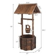 Winado Wooden Wishing Well Bucket Planter Brown
