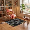 thumbnail image 3 of ODIKA 3'x5' Ultra-Soft Throw Mat, Graffiti Brushstroke Grey Wildlife Inspired Asymmetrical Animals None Washable, Bare feet friendly, Easy Care Indoor rug for Bedside, Vanity, 3 of 7