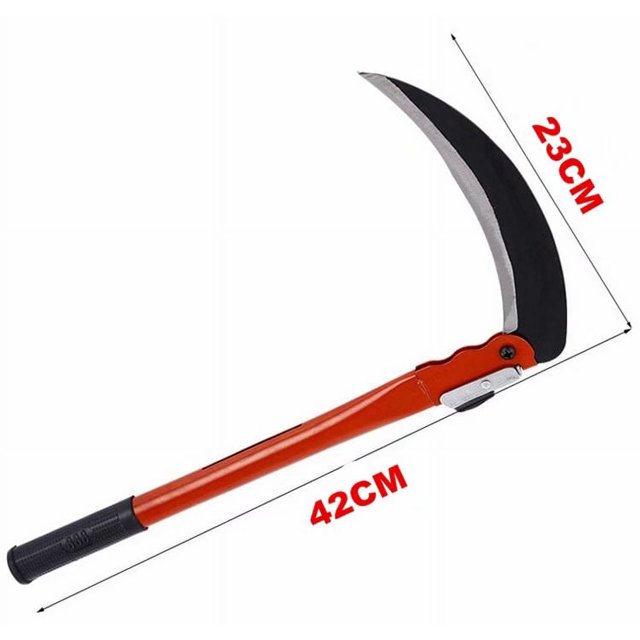 Hoz agrícola, cortadora de césped plegable, hoz y cuchillo de cadena agrícola doméstico, herramienta de jardinería multifuncional para desmalezado (un juego + 2 cuchillas de repuesto) Brillar Electrónica