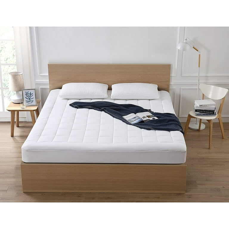 oaskys Full Mattress Pad Cover Cotton Top with Stretches to 18 Deep Pocket Fits Up to 8 21 Cooling White Bed Topper Down Alternative Full Size