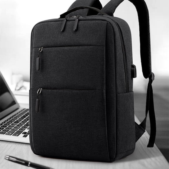 Matoen Laptop Backpack for Travel Water Resistant College Backpack for Men Laptop Bag with USB Charging Port, Black