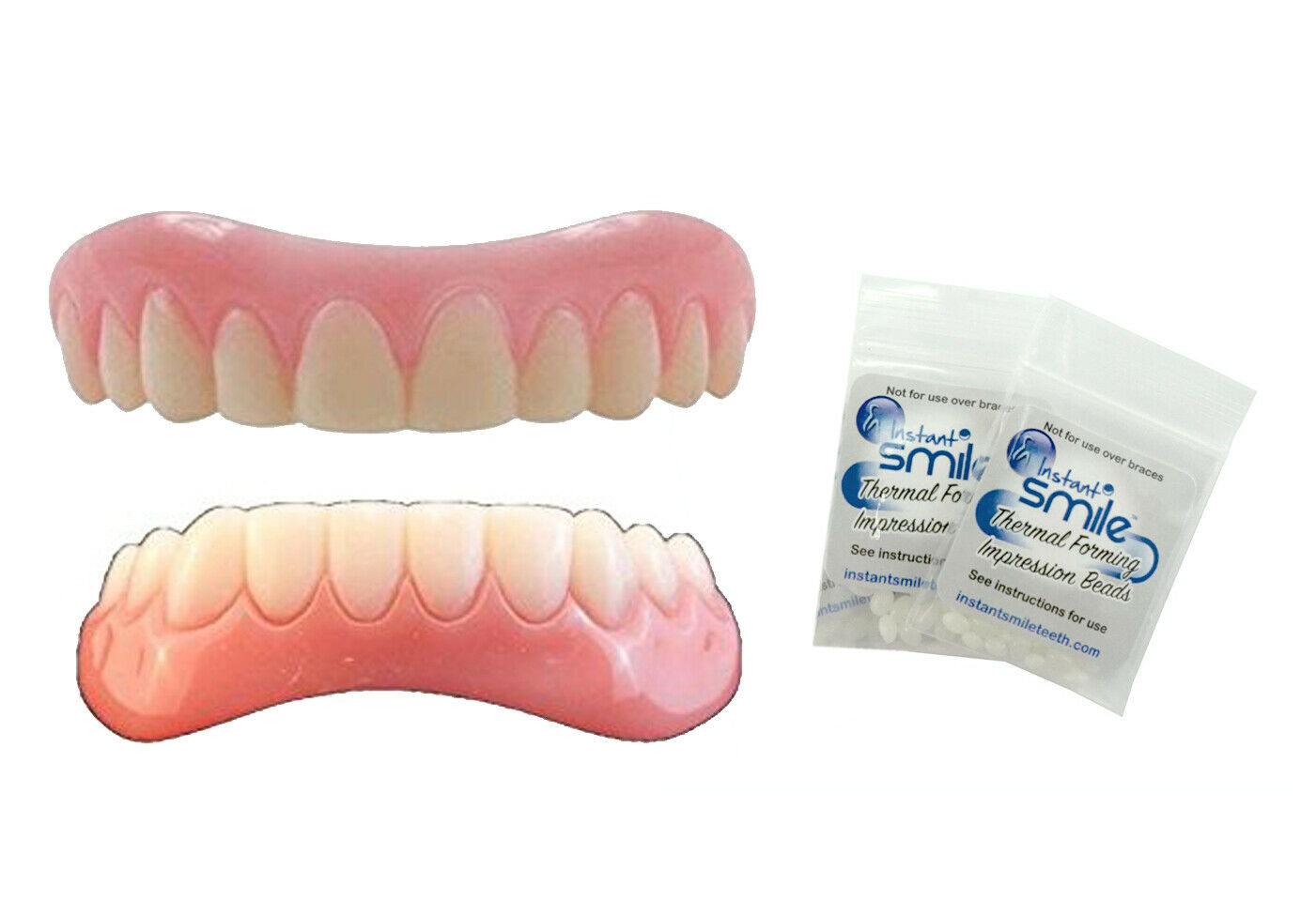 Instant Smile Veneers Complete Set Tops & Bottoms w/ 2 Bags of