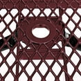thumbnail image 4 of 6' Rectangular Expanded Metal Picnic Table, 72"L x 62"W, Red, 4 of 7