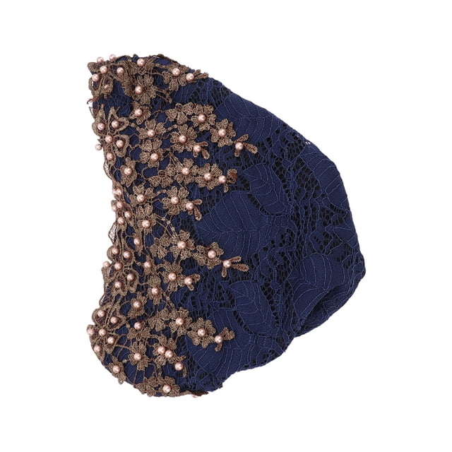Turbante para la Cabeza para Mujer, Sombrero de Pelo de Lana Con cuentas de encaje Bordado Vintage para bufandas musulmanas