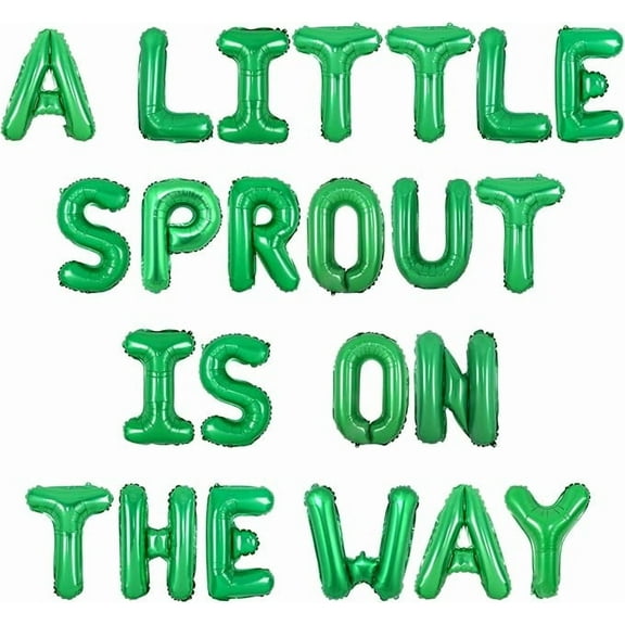 Little Sprout Themed Baby Shower Decor A Little Sprout is On the Way Balloon Banner Greenery Leaves Neutral Banner Sage Green Baby in Bloom Supplies for Floral Eucalyptus Gender Reveal