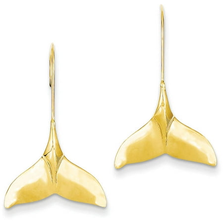 14k Whale Tail Wire Earrings