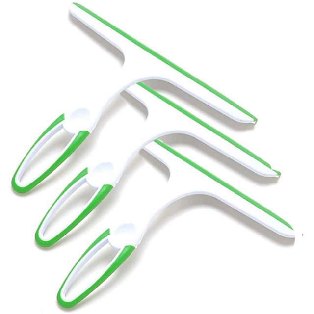 Raclette pour Verre de Douche Raclette à Eau Nettoyage Ménager pour Fenêtre de Salle de Bain (3 * Vert)