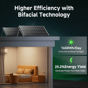WERCHTAY N-Type 18BB 300 Watt Bifacial Solar Panel, with 25% Efficiency, Grade A+ Cells, IP65, for RV, Trailer, Marine, Rooftop, Farm, Off Grid