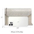 thumbnail image 4 of Bolso de noche Dasein para mujer, satinado, con strass, color champán, 4 of 6