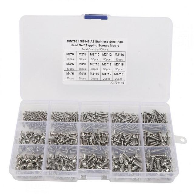 Screws, 500pcs Self-Tapping Screws, Hardware Accessory Auto Motorcycle Truck For Scooter