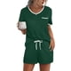 thumbnail image 3 of Ekouaer Pajama Set for Women 2 Piece Lounge Set Short Sleeve Tops and Shorts Soft Sleepwear, Chest Pocket, 3 of 5