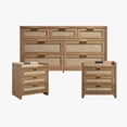 thumbnail image 3 of SICOTAS Boho Dresser & Nightstands Set – 7-Drawer Dresser & 3-Drawer Nightstand with Charing Rattan Bderoom Funiture Set with Massive Storage 3 Piece, Oak, 3 of 13