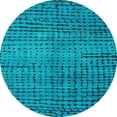 thumbnail image 1 of Ahgly Company Machine Washable Indoor Round Abstract Aqua or Cyan Blue Area Rugs, 8' Round, 1 of 7