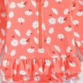 thumbnail image 6 of THDHVS Kids Swimsuits, Bathing Suits for Girls, Kid's Print Long Sleeve Cute Flounce Swimsuit for Girls Orange 5-6 Years, 6 of 8