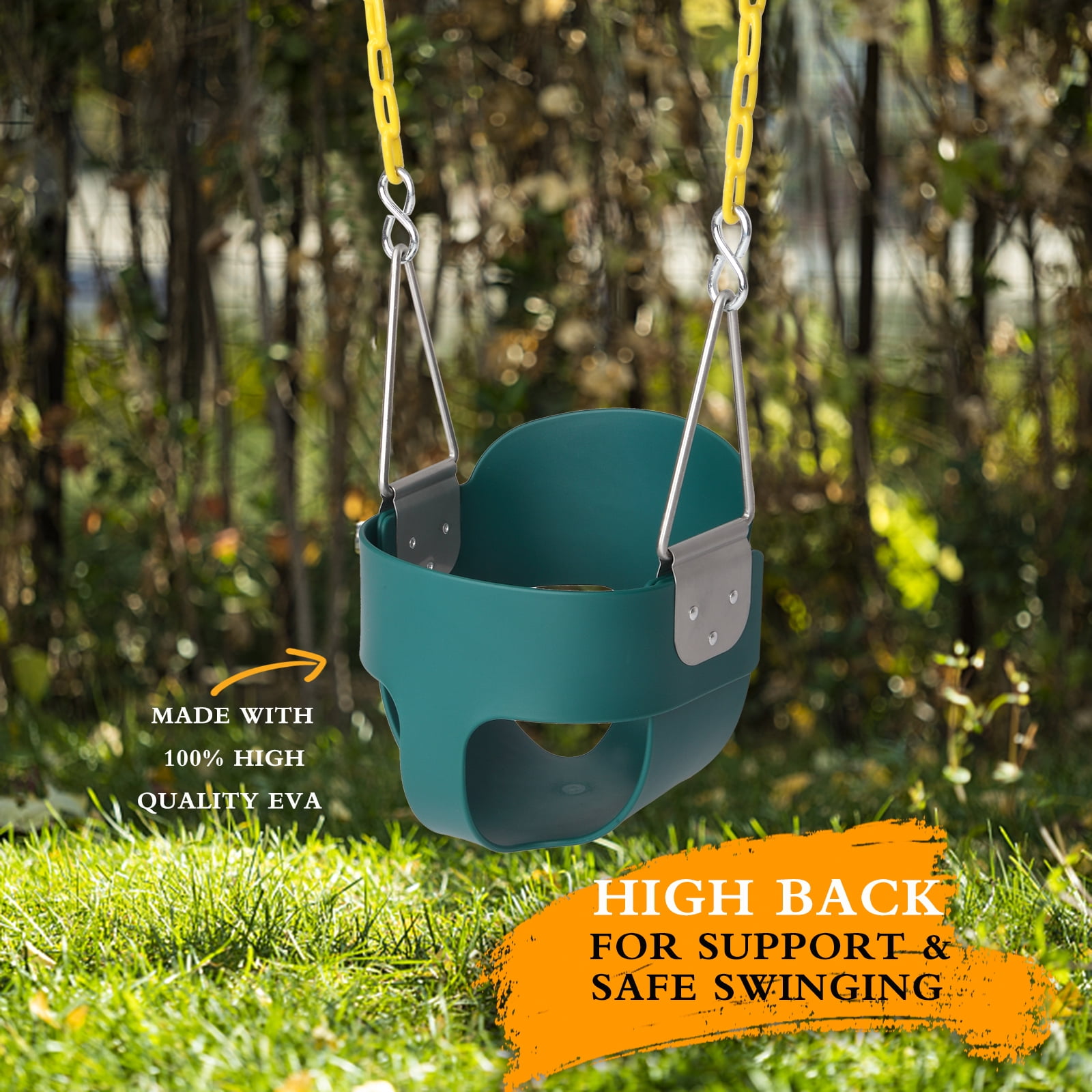 Ktaxon Bucket Swing, Toddler Swing Seat with High Back, 400lb