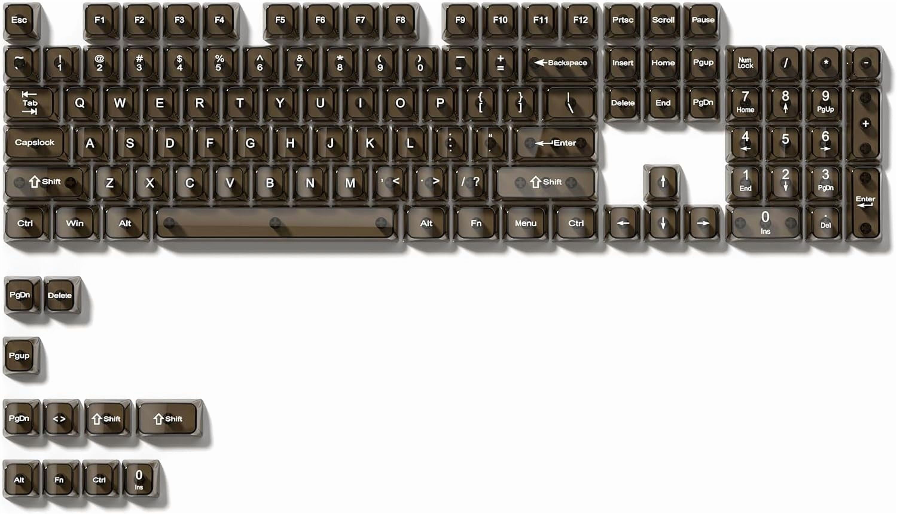 Black Clear keycaps for Mechanical Keyboard,Transparent MDA keycaps 60 75 100 Percent,Ceramic Jelly Key caps Set,Shine Through Key caps for Mx Switches Mechanical Keyboard(115key)
