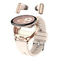 thumbnail image 1 of Injueey Reloj inteligente de carga inalámbrica con auriculares, relojes inteligentes de larga duración con batería táctil redonda completa Relojes inteligentes dorado, 1 of 6