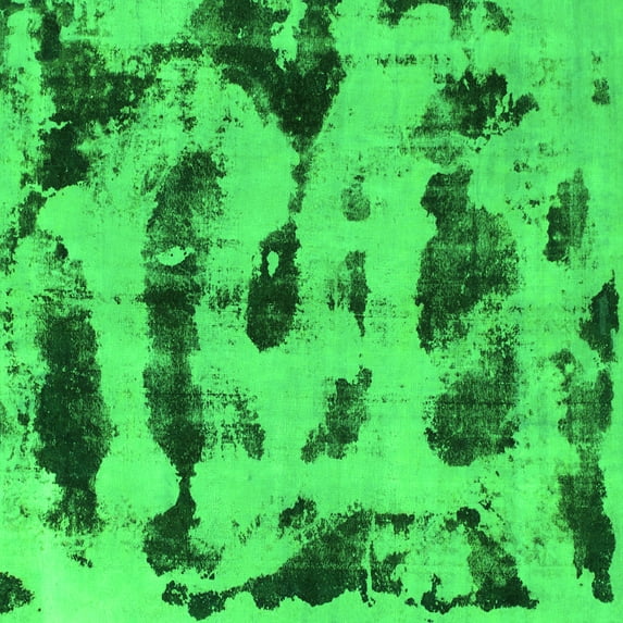 Ahgly Company Indoor Square Abstract Green Modern Area Rugs, 4' Square