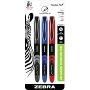 Zebra Pen Fountain Pen, Fine Point, 0.6mm, Assorted Ink Colors, 3-Count