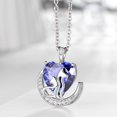 thumbnail image 5 of Juwaliy Animal Cat and Dog Necklace Blue Heart December Birthstone Charm Tanzanite Pendant Women Jewelry Christmas Birthday Gift for Mother Daughter Pet Lovers, 5 of 10