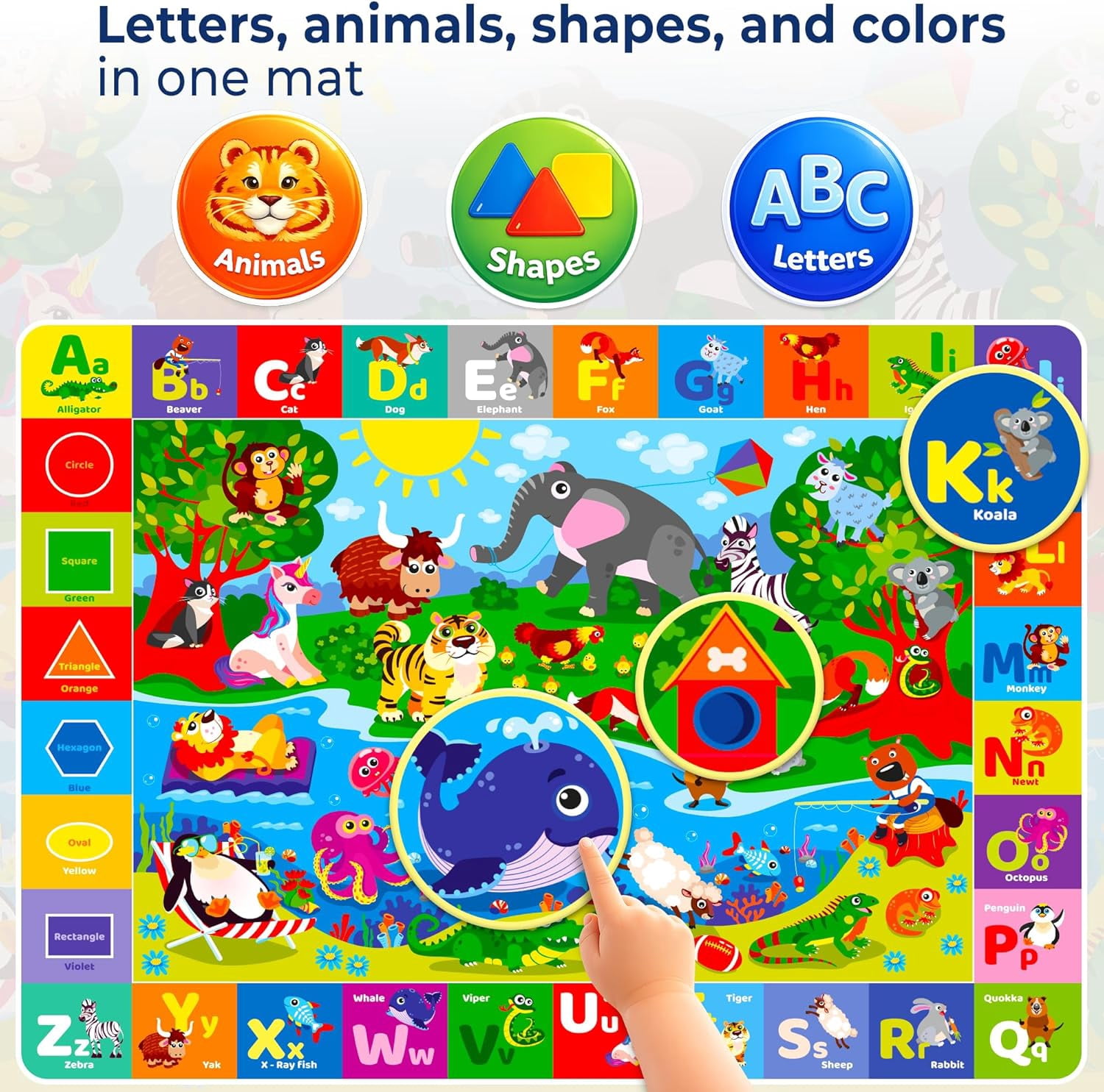 Quokka Baby Mat for Floor Play for Babies 6-12 Months – Super Soft Baby Floor Play Mat for Toddlers 1-3 – Extra Large Thick Plush Rug for Nursery