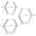 thumbnail image 7 of Hexagon Floating Shelves Set of 6 Honeycomb Shelves for Wall, Gray White, 7 of 7