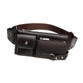 thumbnail image 2 of Bolso de cinturón portátil con bolsillos con cremallera, elegante bolso de hombro para viajar en bicicleta Marrón, 2 of 9