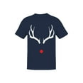 thumbnail image 2 of Xmas Red Nosed Deer Design Men Black T-Shirt, 2 of 3