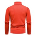thumbnail image 3 of Men's Sweaters Ribbed Slim Fit Knitted Pullover Autumn Winter Turtleneck Solid Color Sweater Men Orange M, 3 of 4