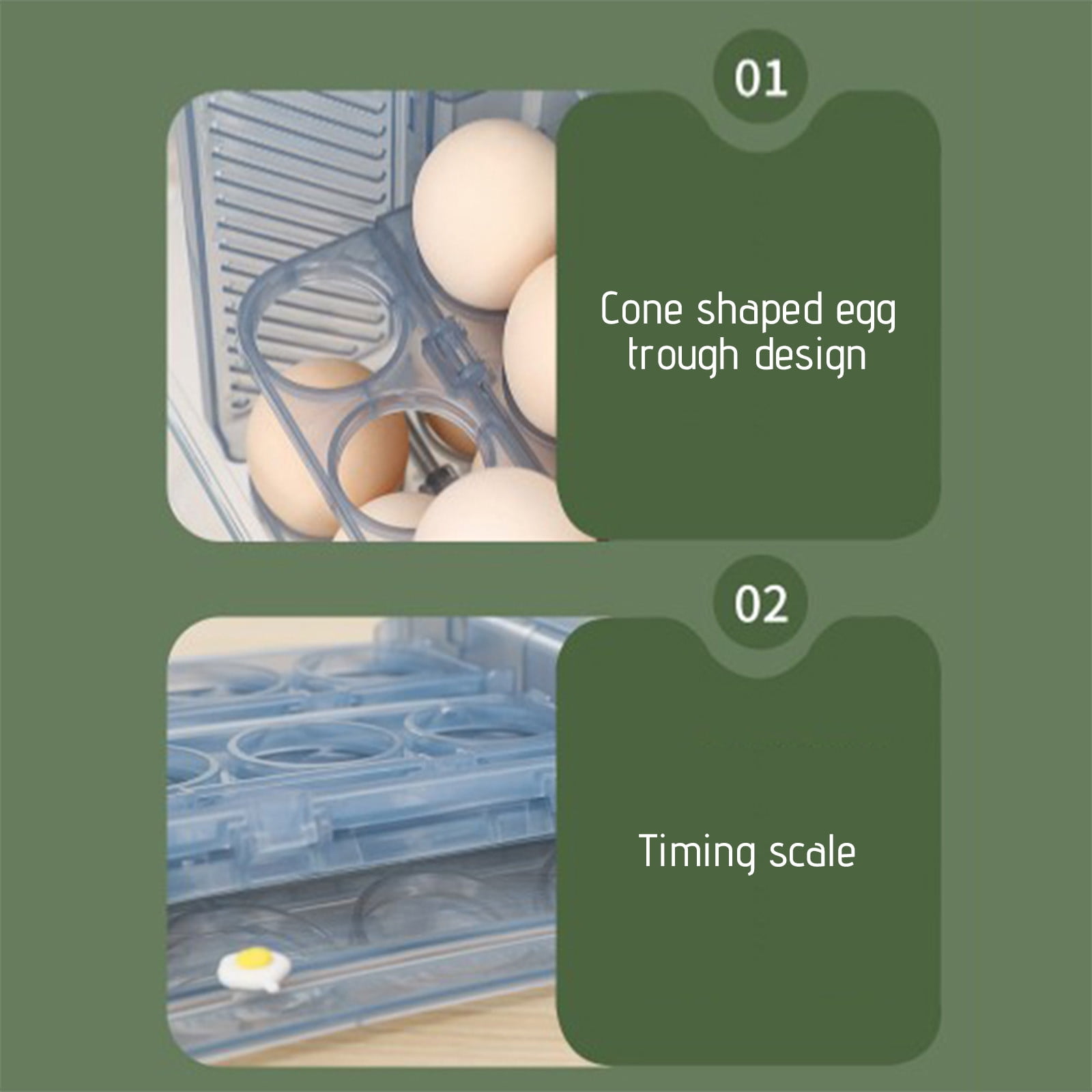 Yyuenw Egg Storage Container, Foldable Plastic Egg Storage Container, Ideal for Storing Eggs