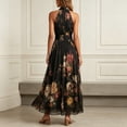 thumbnail image 5 of Wxolcjlv Vintage Floral Maxi Dress for Women Halter Neck Sleeveless Flared Formal Long Gown, 5 of 7
