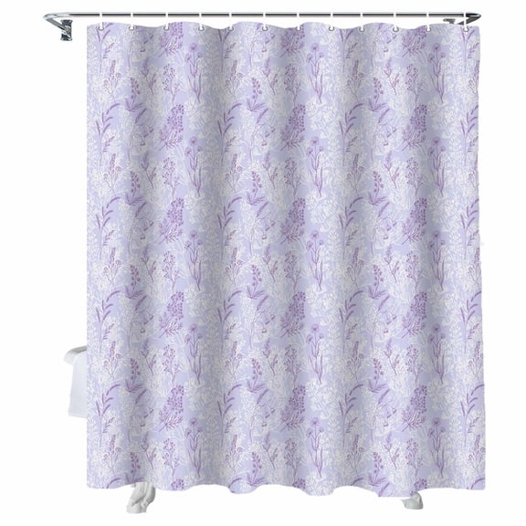Shower Curtains for Bathroom-72"x72",Pastoral Lavender Ombre Purple Waterproof Bath Curtain Grommet Shower Curtain Set with Hooks