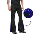 thumbnail image 2 of ZVNAΖH Men's Flare Pants 70s Disco Pants Dancing Party Personality Sequin Bell Bottom Pants Vintage Twill Pants, 2 of 7