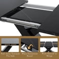 thumbnail image 3 of Morufur Modern Rectangle Dining Table with Extendable, Black Marble Patterned Table Top with X-Shape Leg and Metal Base, 3 of 9