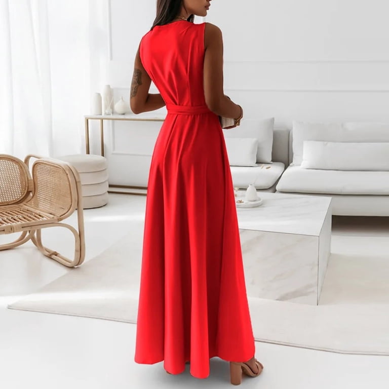 open lace back dress Unique mermaid satin long prom dress red long formal party dress  dresstby