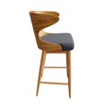 thumbnail image 6 of Glavbiku Mid Century Wood Barstools Set of 2 W/Fabric Upholstered,and Curved Backrest,Charcoal, 6 of 10