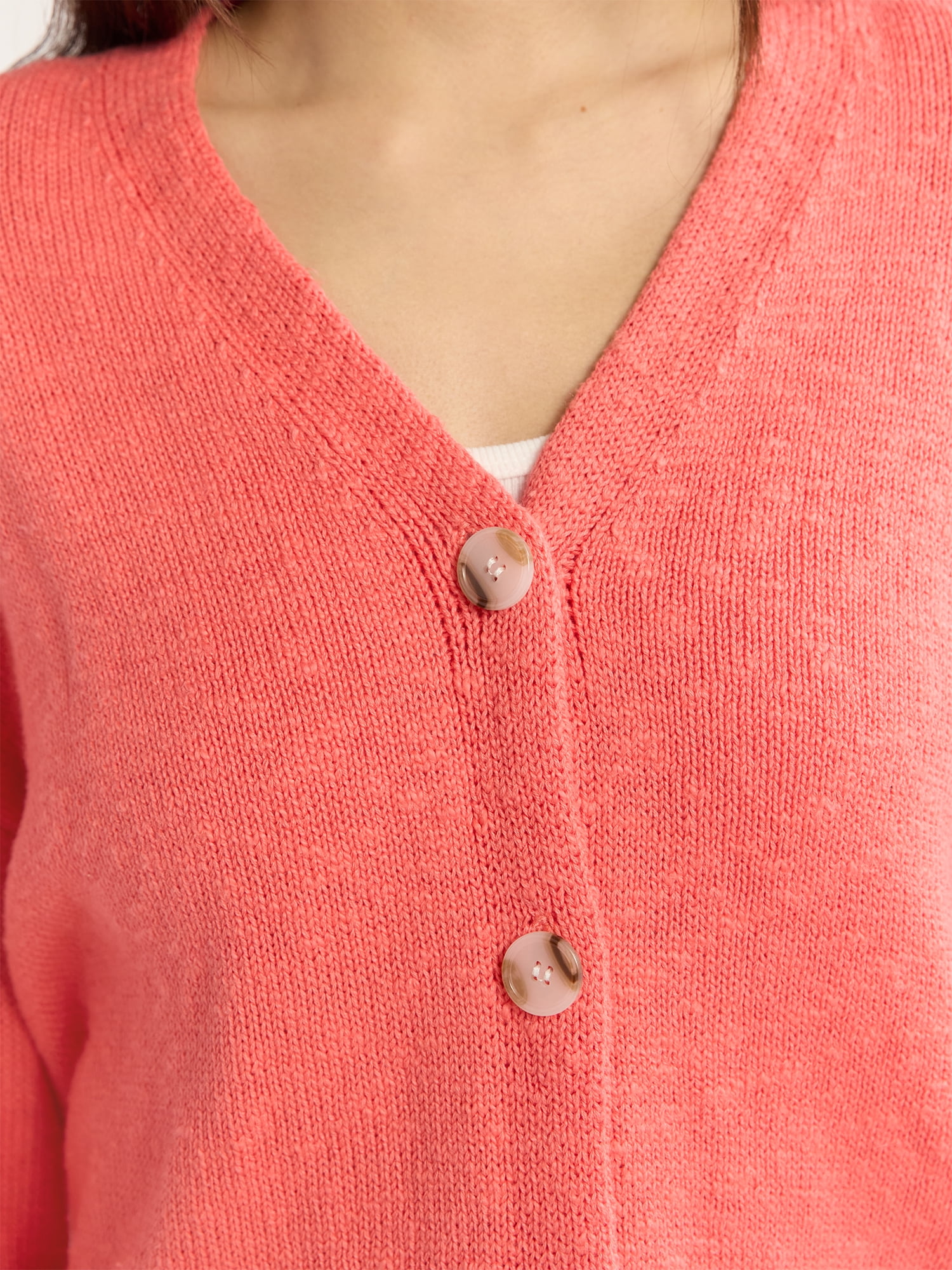 Time and Tru Women’s Cotton Boyfriend Cardigan Sweater, Lightweight, Sizes XS-XXXL